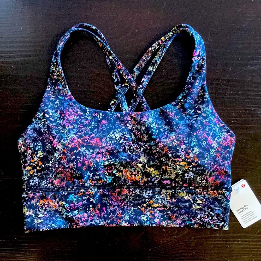 EUC Lululemon Energy Longline Bra sz 6 Floral Spray Multi